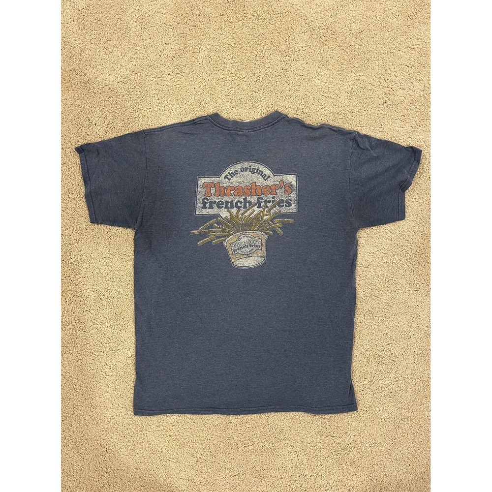 Thrasher's French Fries Rehoboth Beach Delaware T-Shirt Navy Blue Large Gidan